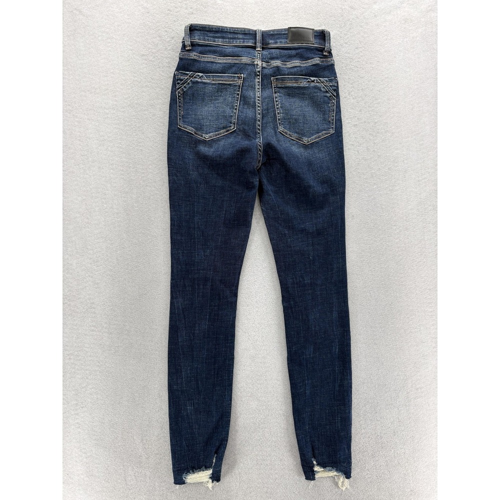 Buckle Black Ankle Skinny Jeans Womens 25x27 Blue Distressed Stretch Denim Y2K - Picture 12 of 13